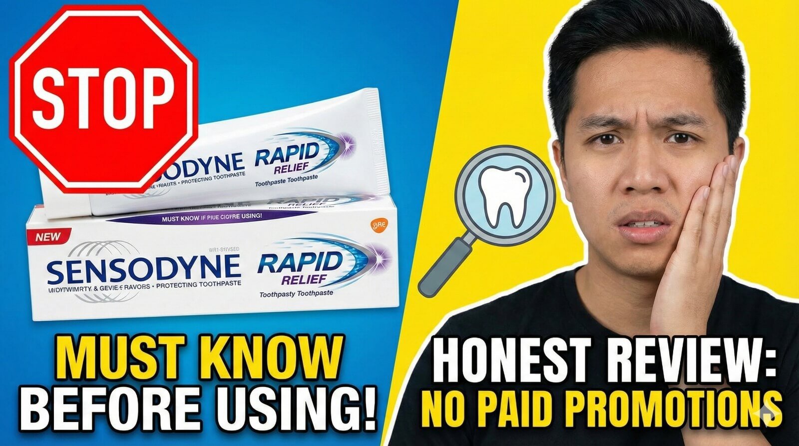 Sensodyne Rapid Relief toothpaste tube